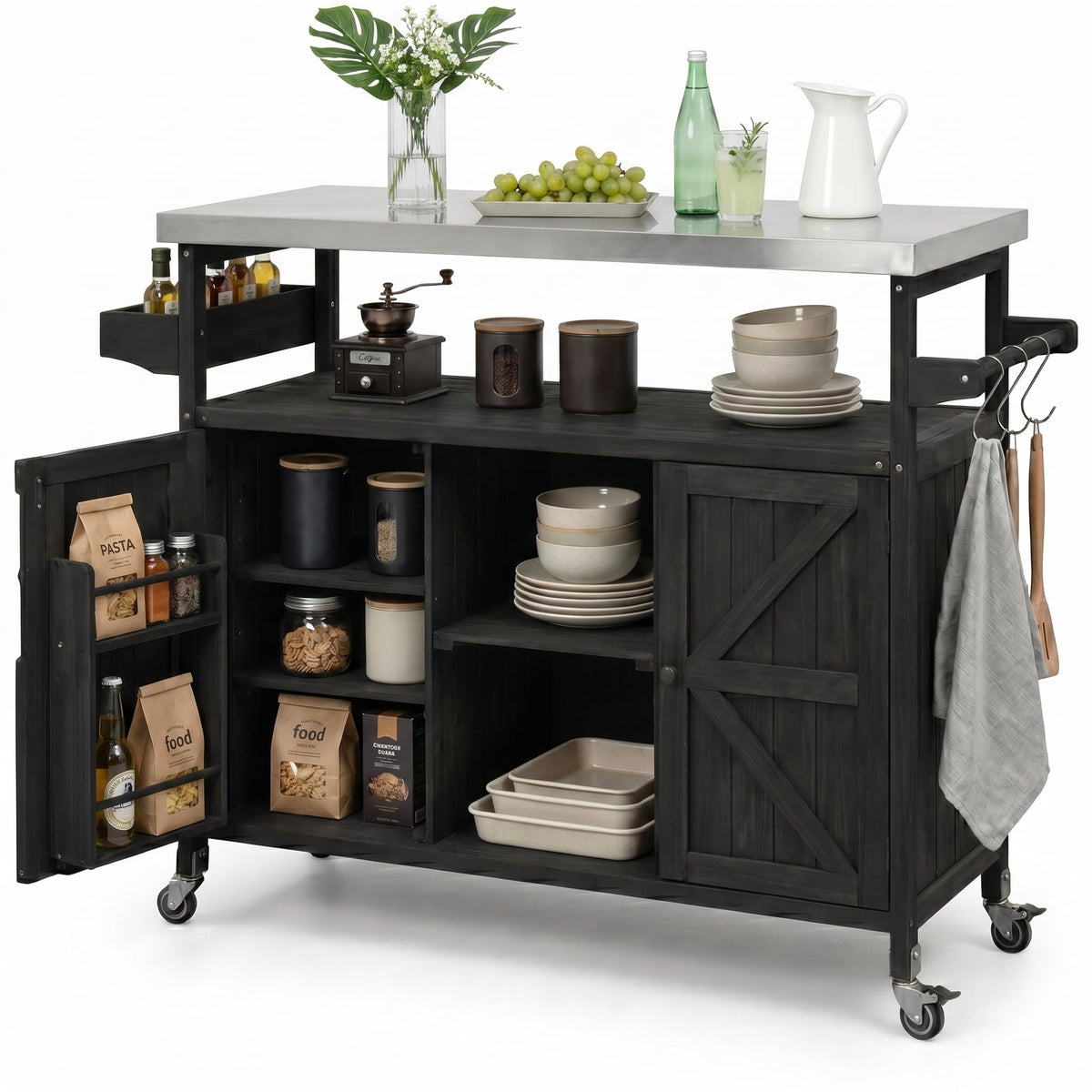 Outdoor Kitchen Island with Storage Cabinet