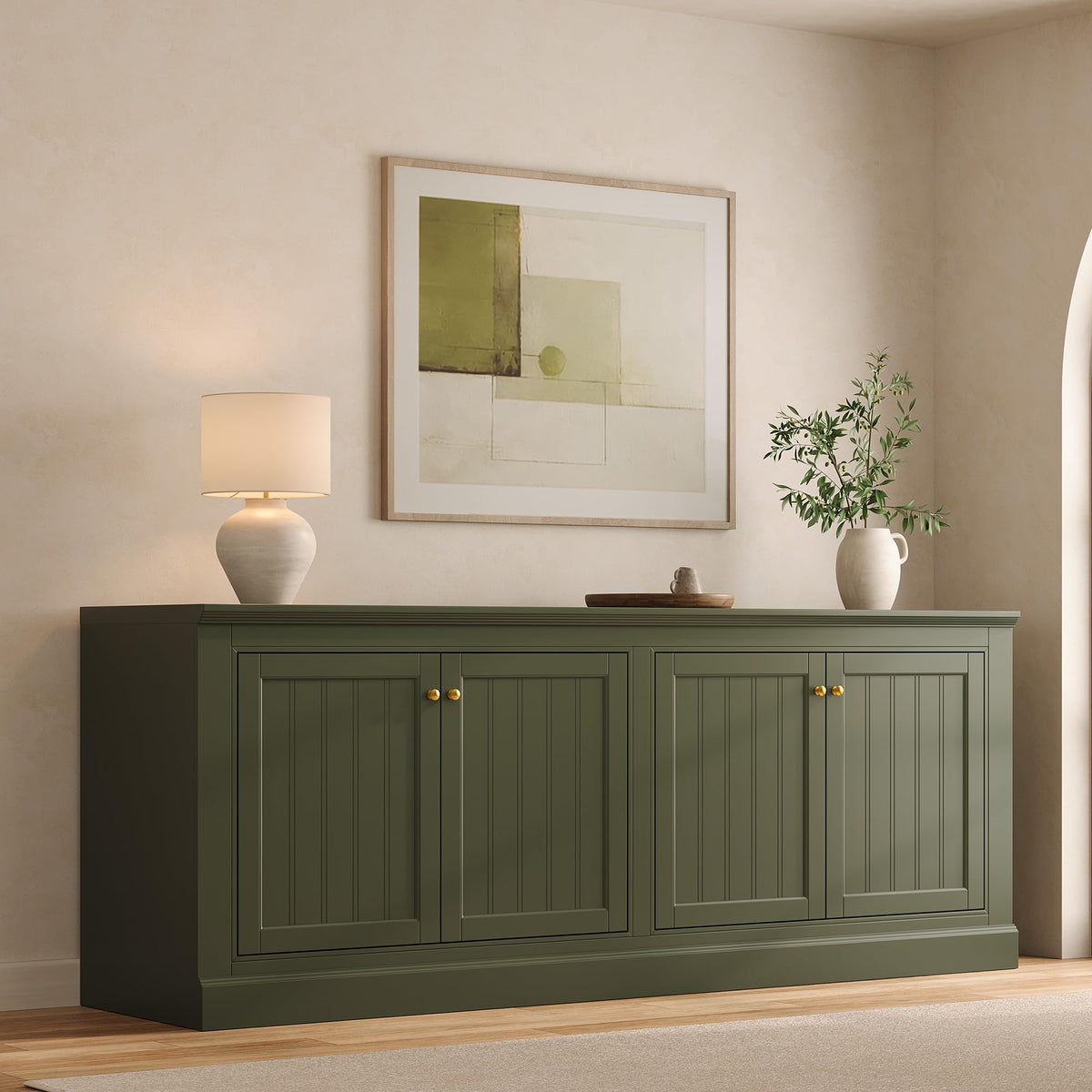 72" Modern Farmhouse Sideboard Buffet Cabinet