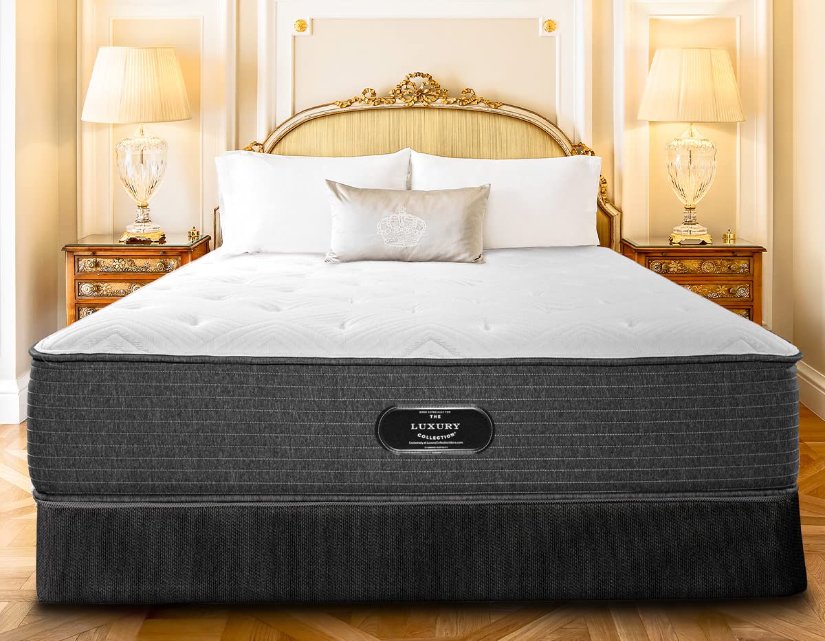 Bed - 14" Pillow Top Mattress and Box Spring Set - 76" x 80" x 14"