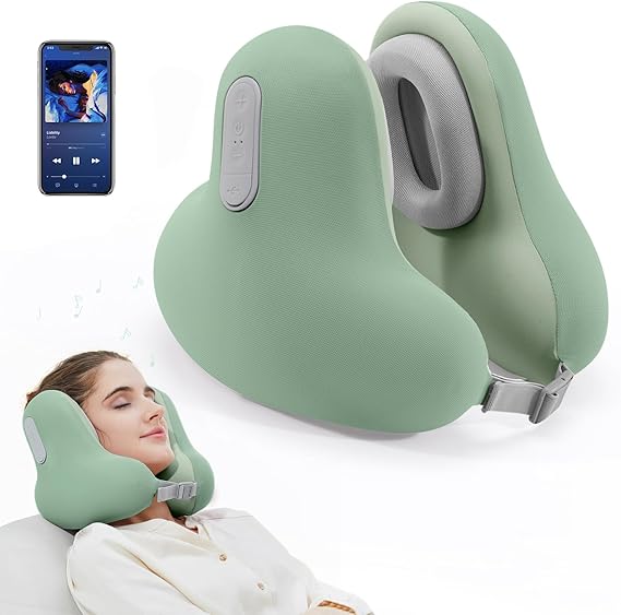 Pillow with Bluetooth Headset, Memory Foam Airplane Pillow for Head