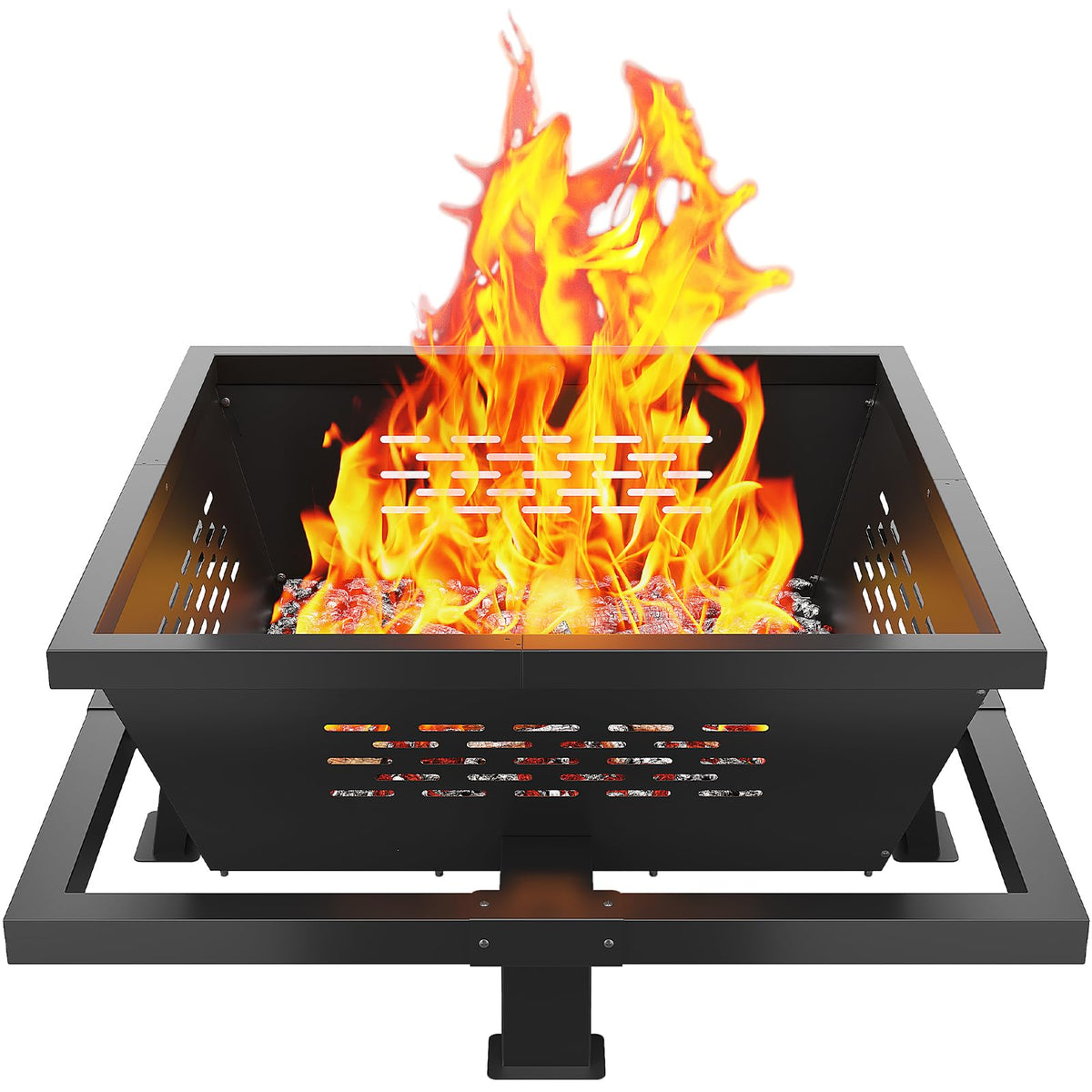 Large Steel Fire Pit with Foot Ring – Wood Burning