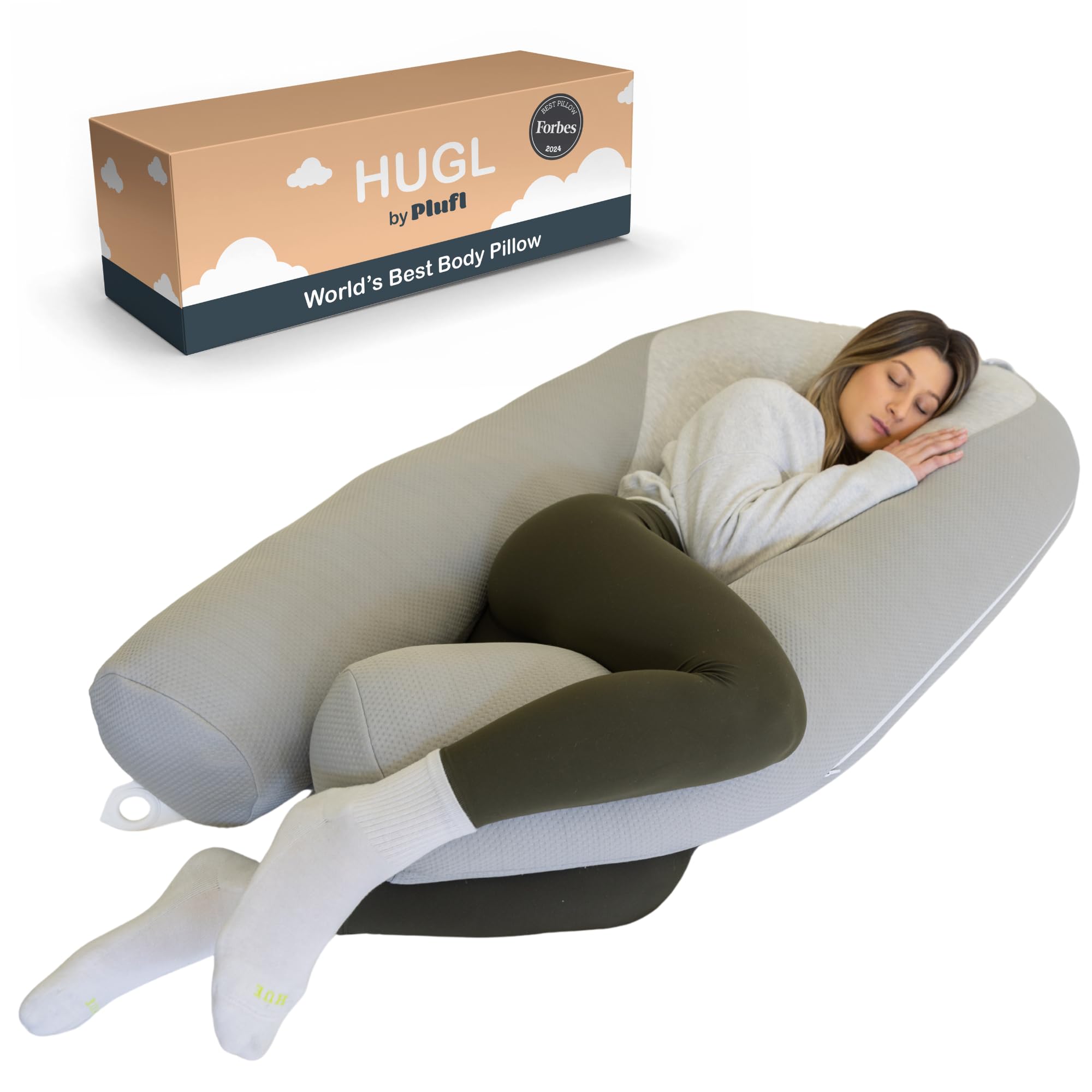 Hugl Cooling Body Pillow for Adults Made with Memory Foam