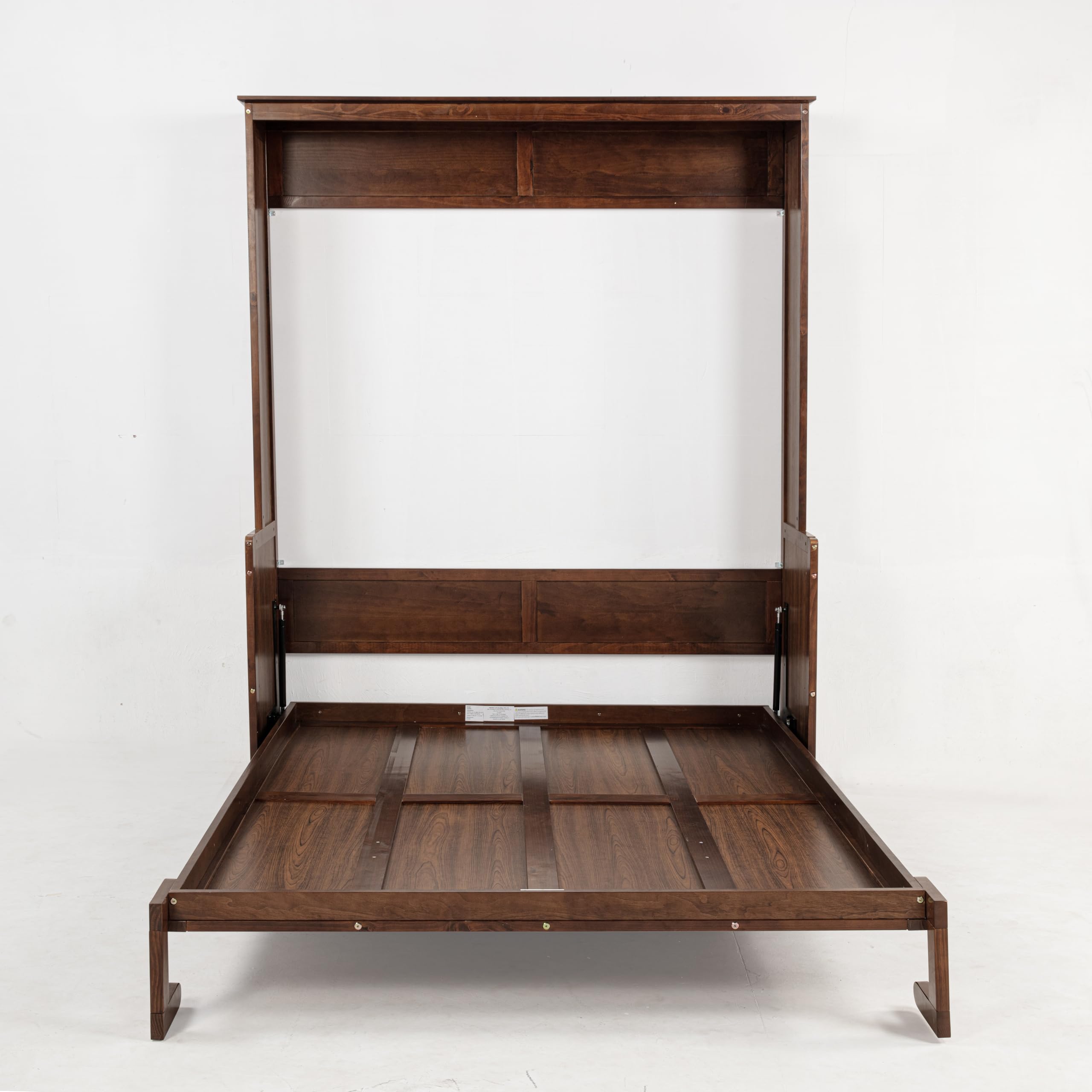 Wall Bed with Desk, Wood Cabinet Murphy Bed, Space-Saving Hidden