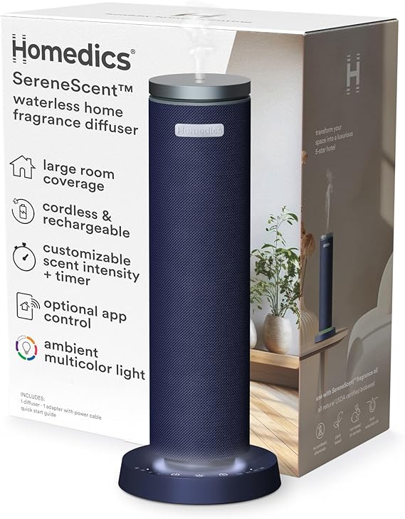 Fabric Rechargeable Waterless Diffuser, Use with Homedics