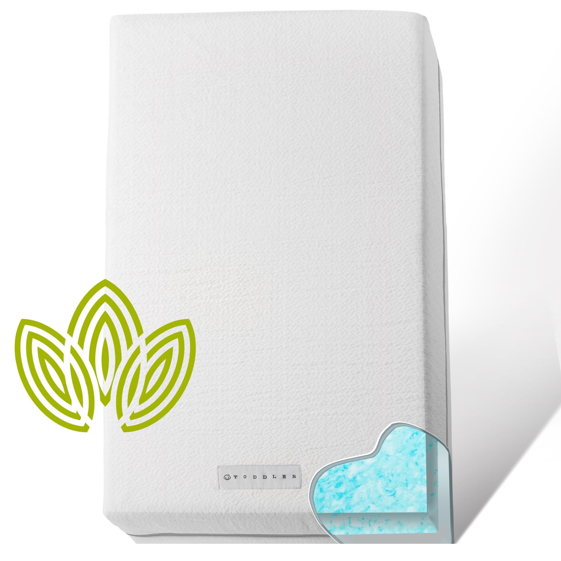 Organic Cotton 2-Sided Crib Mattress | Waterproof Washable Protector w/Ventilated Foam