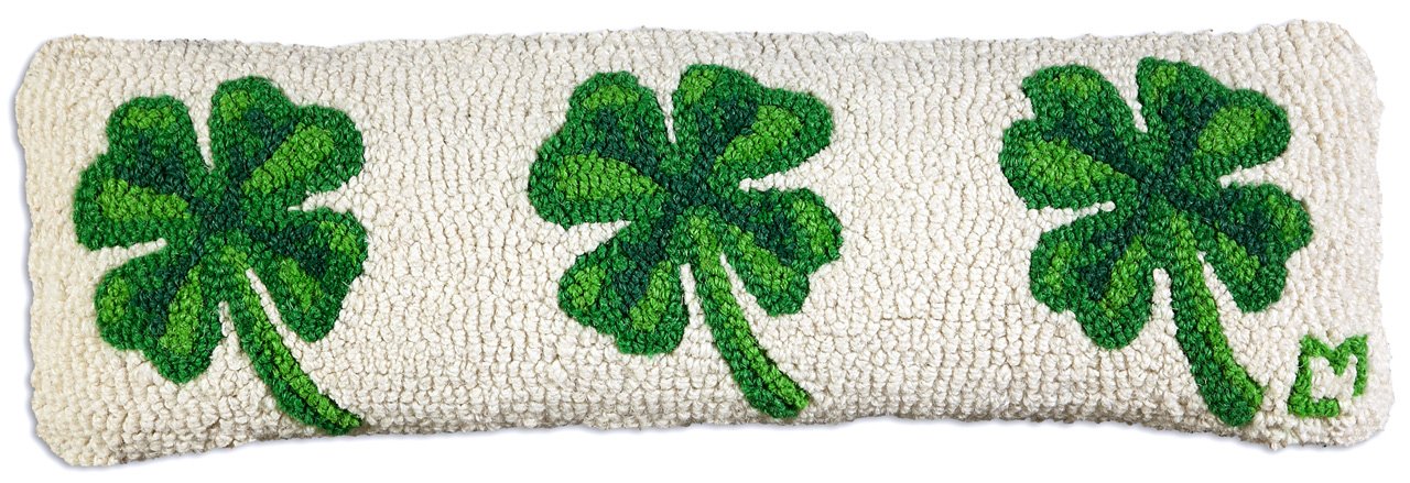 4 Corners Artist-Designed 4 Leaf Clover Hand-Hooked Wool Decorative