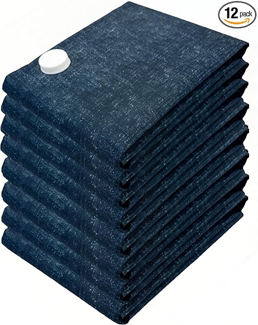 12-Pack Vacuum Storage Bags, 3 Jumbo+3 Large+3 Medium+3 Small, Reusable Leakproof