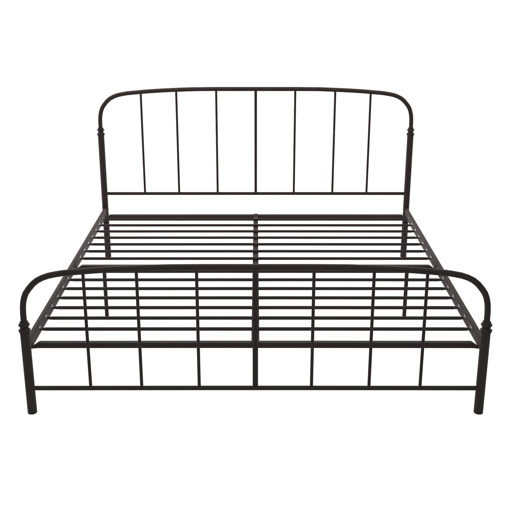 Lafayette Metal Platform Bed with Rustic Style Curved Headboard