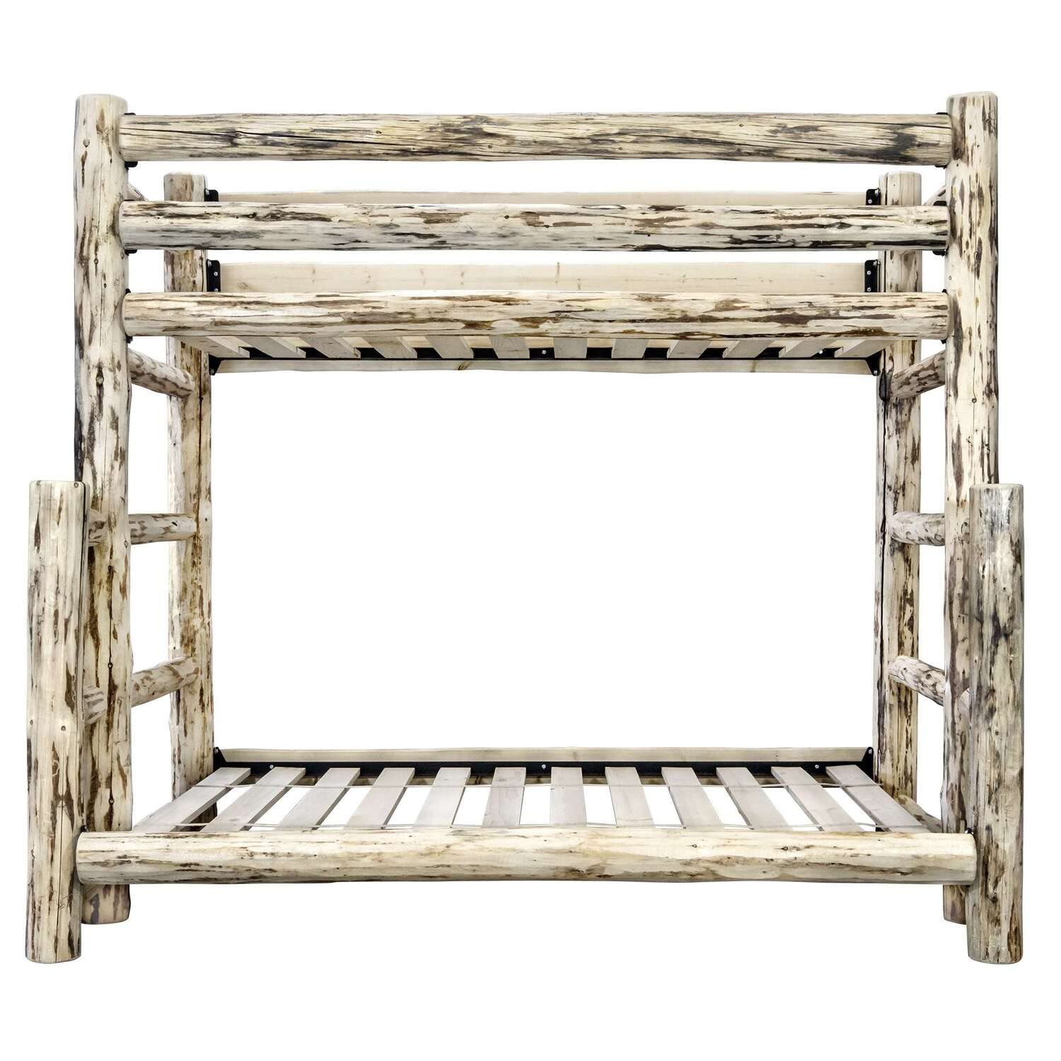 Collection Twin Over Full Bunk Bed, Clear Lacquer Finish