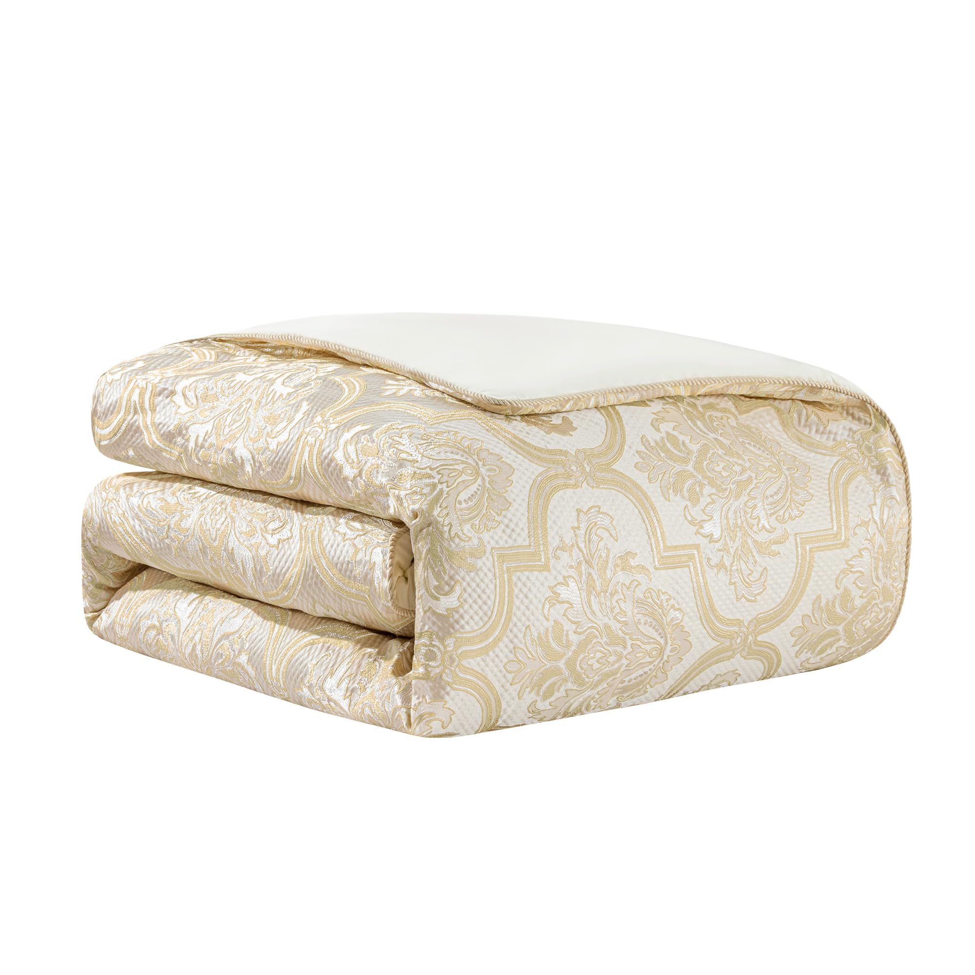 9-Piece Comforter Bed in a Bag, Elegant Damask Floral Comforter Set Queen Size