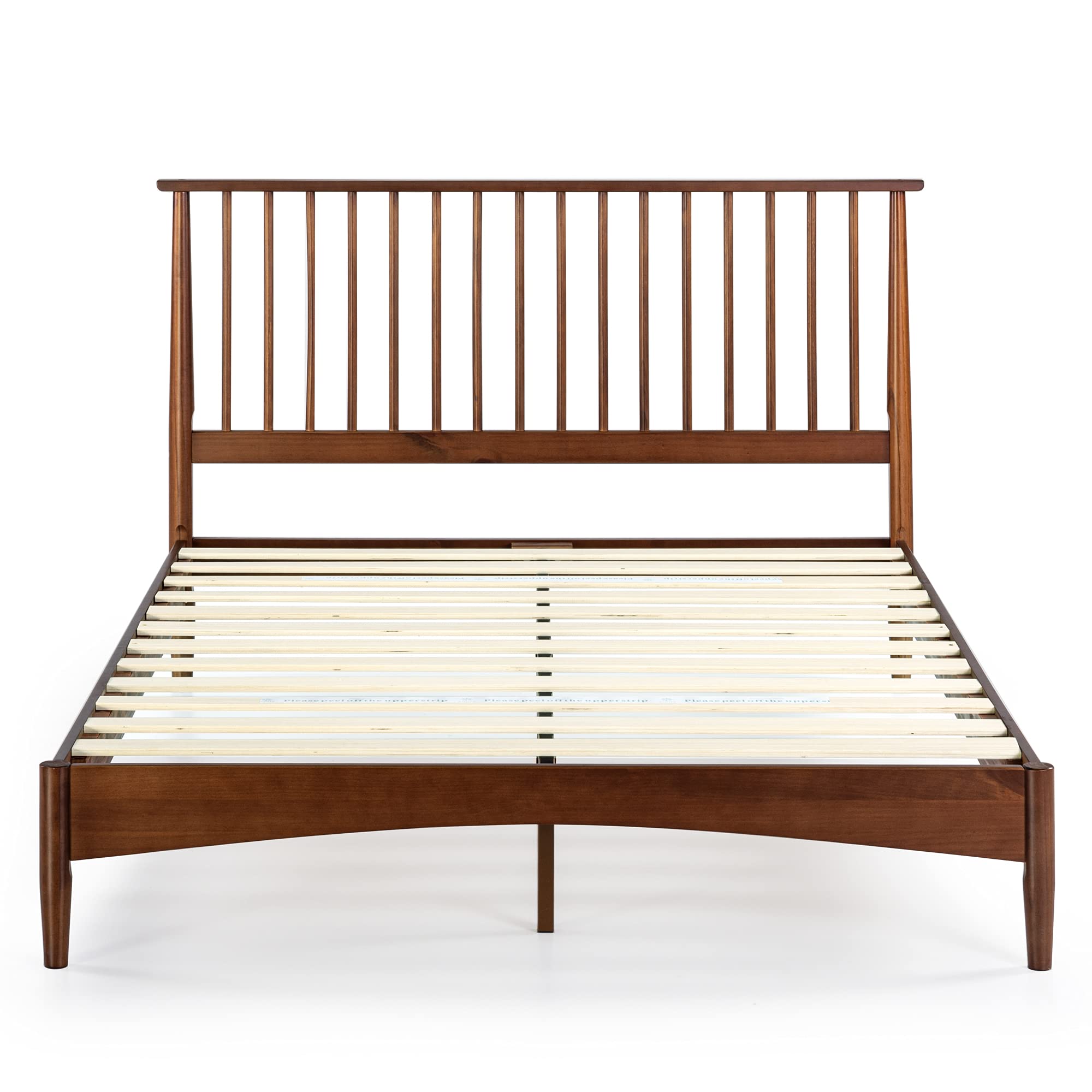 Linda Mid Century Wood Platform Bed Frame, Solid Wood Foundation