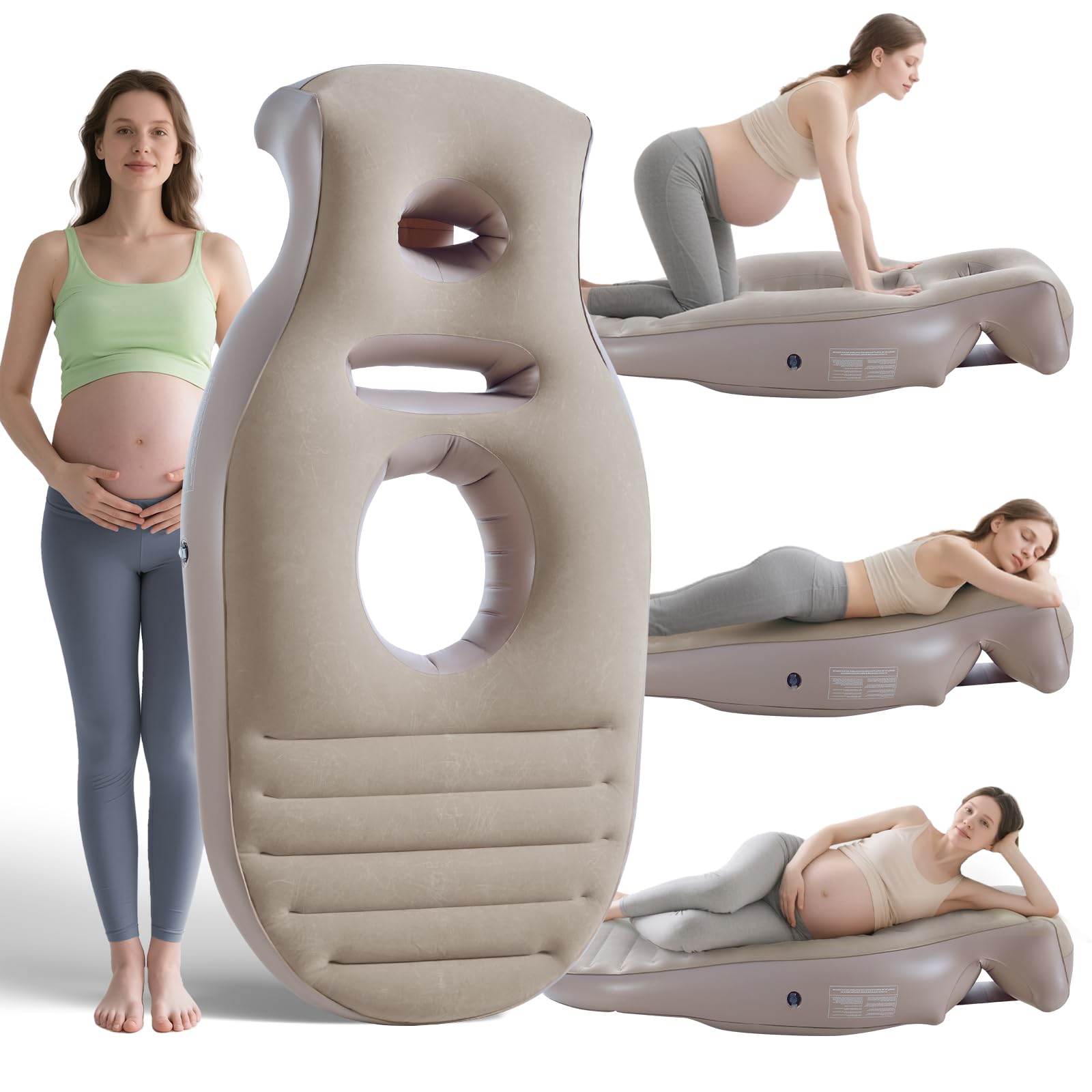 Inflatable Pregnancy Pillow, Full Body Maternity Airbed with Hole