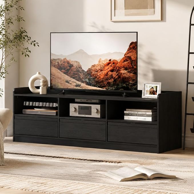 Modern Low Profile TV Stand for 65 Inch TVs with Storage