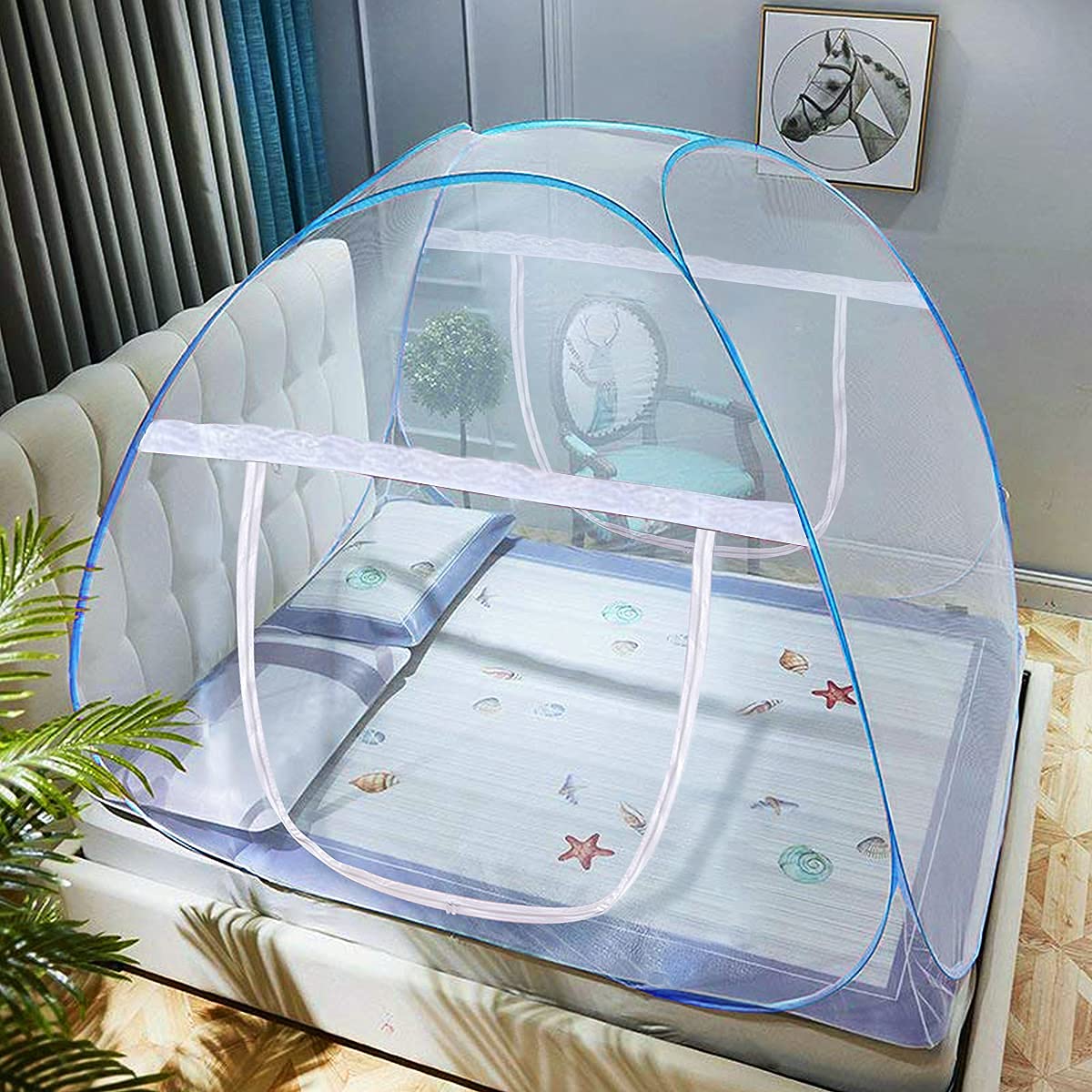 Pop-Up Mosquito Net Tent for Beds Portable Folding Design with Net Bottom