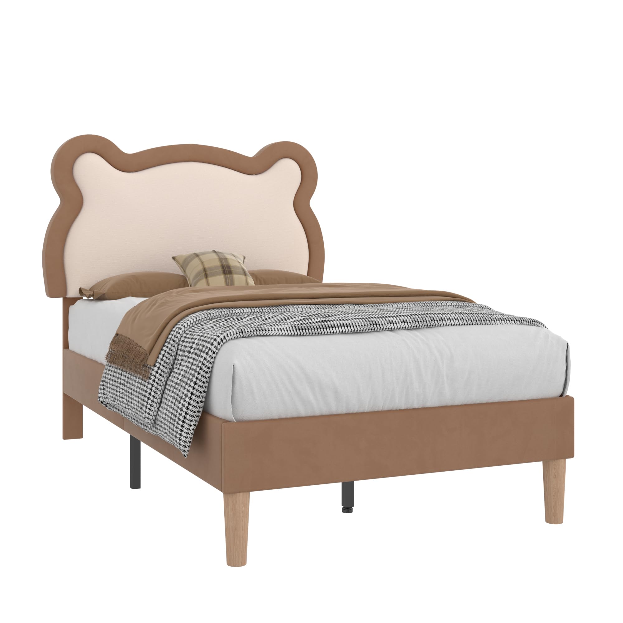 Twin Size Bed Frame, Upholstered Platform Bedframe