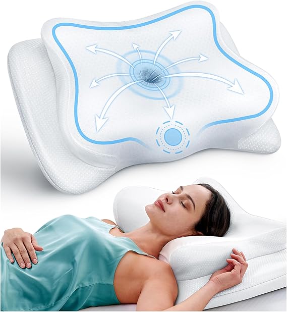 Cervical Neck Pillow for Pain Relief, Beauty Sleeping Cooling Pillow