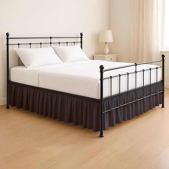 Ruffled Bed Skirt with Split Corners King, 100% Microfiber Hotel Quality