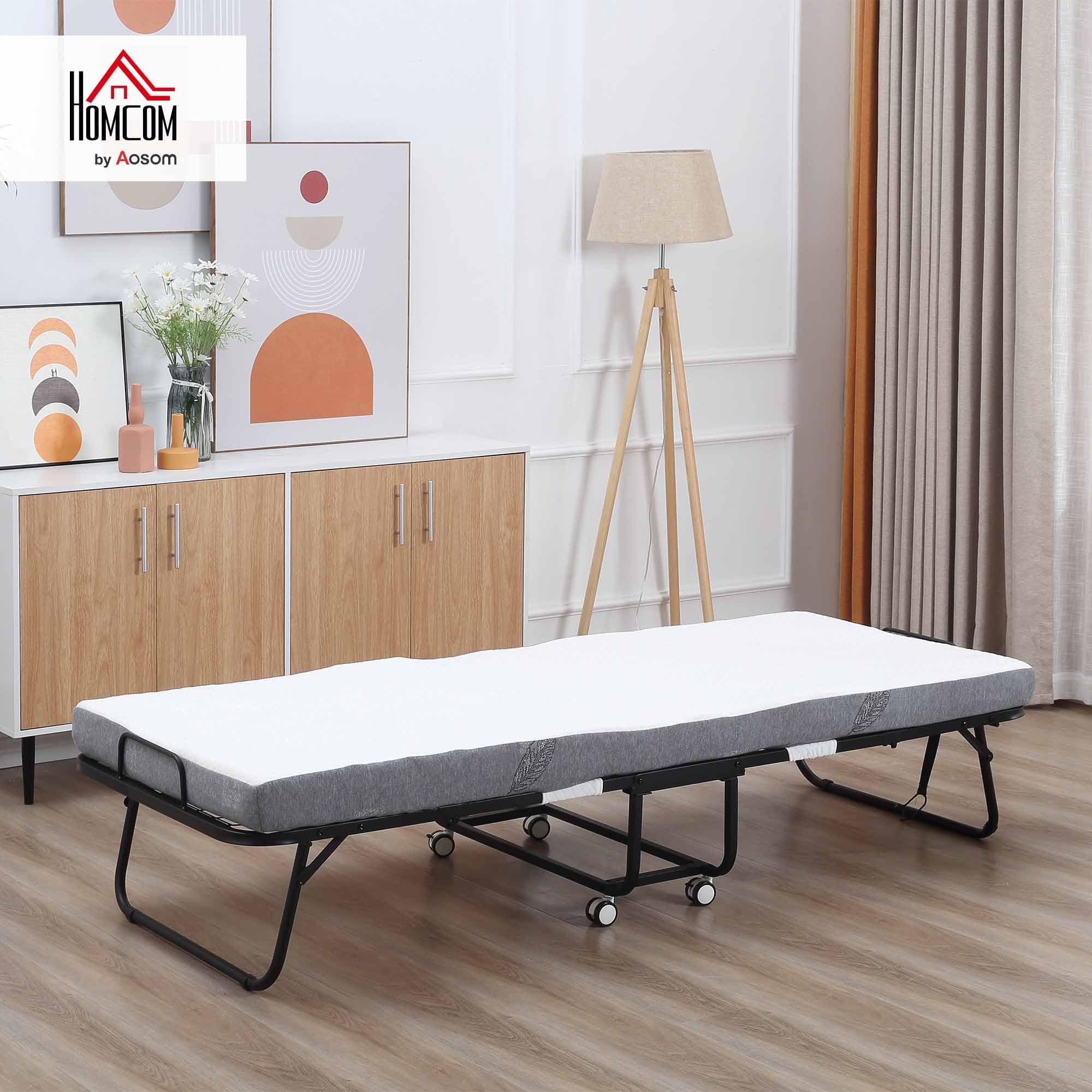 Folding Bed with Mattress for Adults, Twin Size
