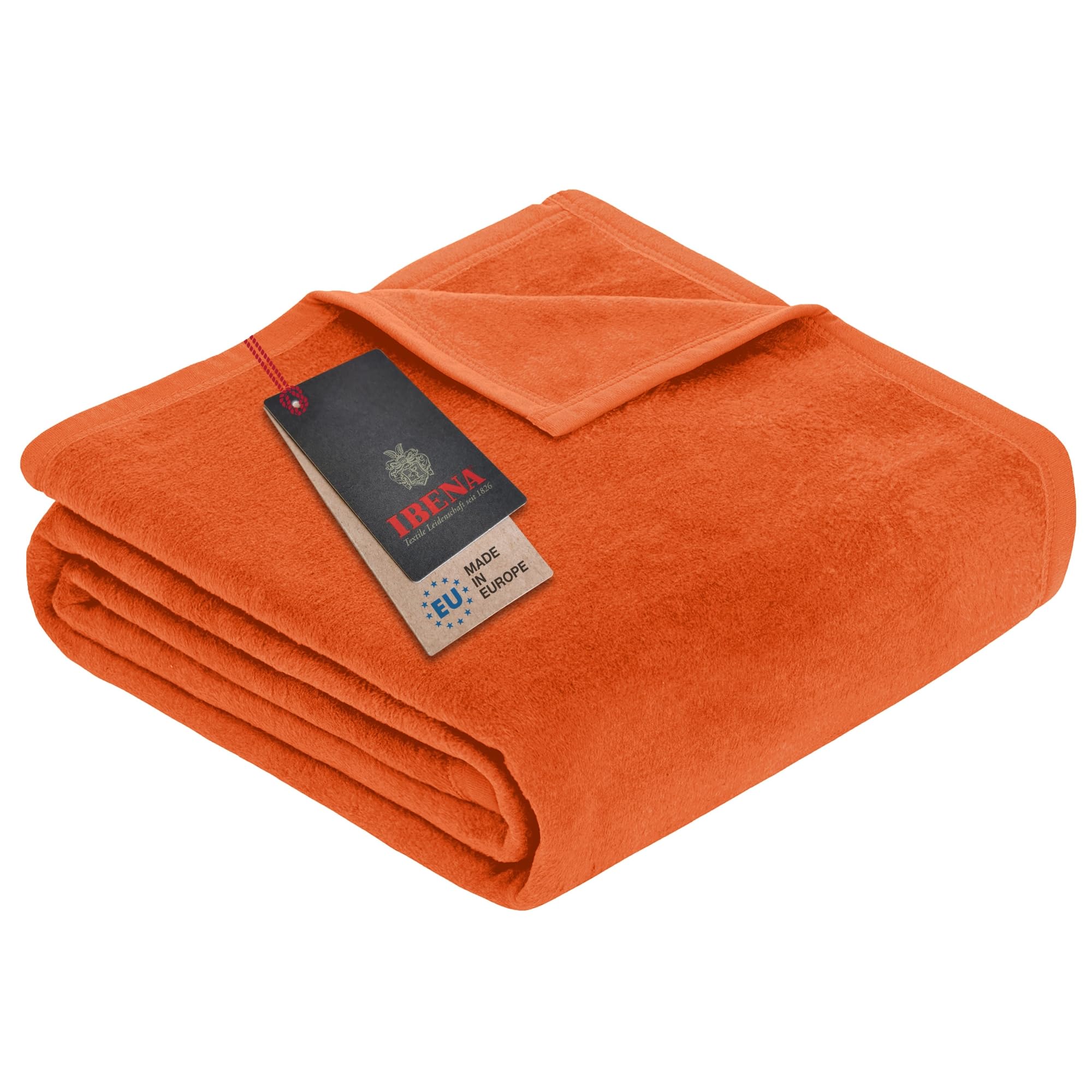 Plush Solid Color Cotton Blend Throw Blanket Porto - Burnt Orange
