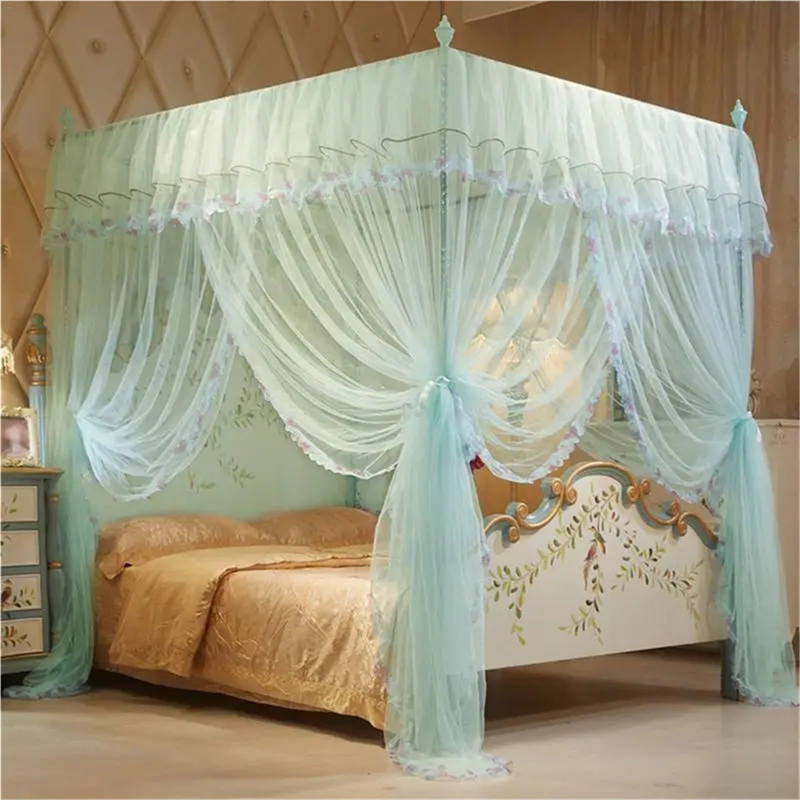 Canopy Bed Curtains 4 Posters Corners Bed Canopy Princess