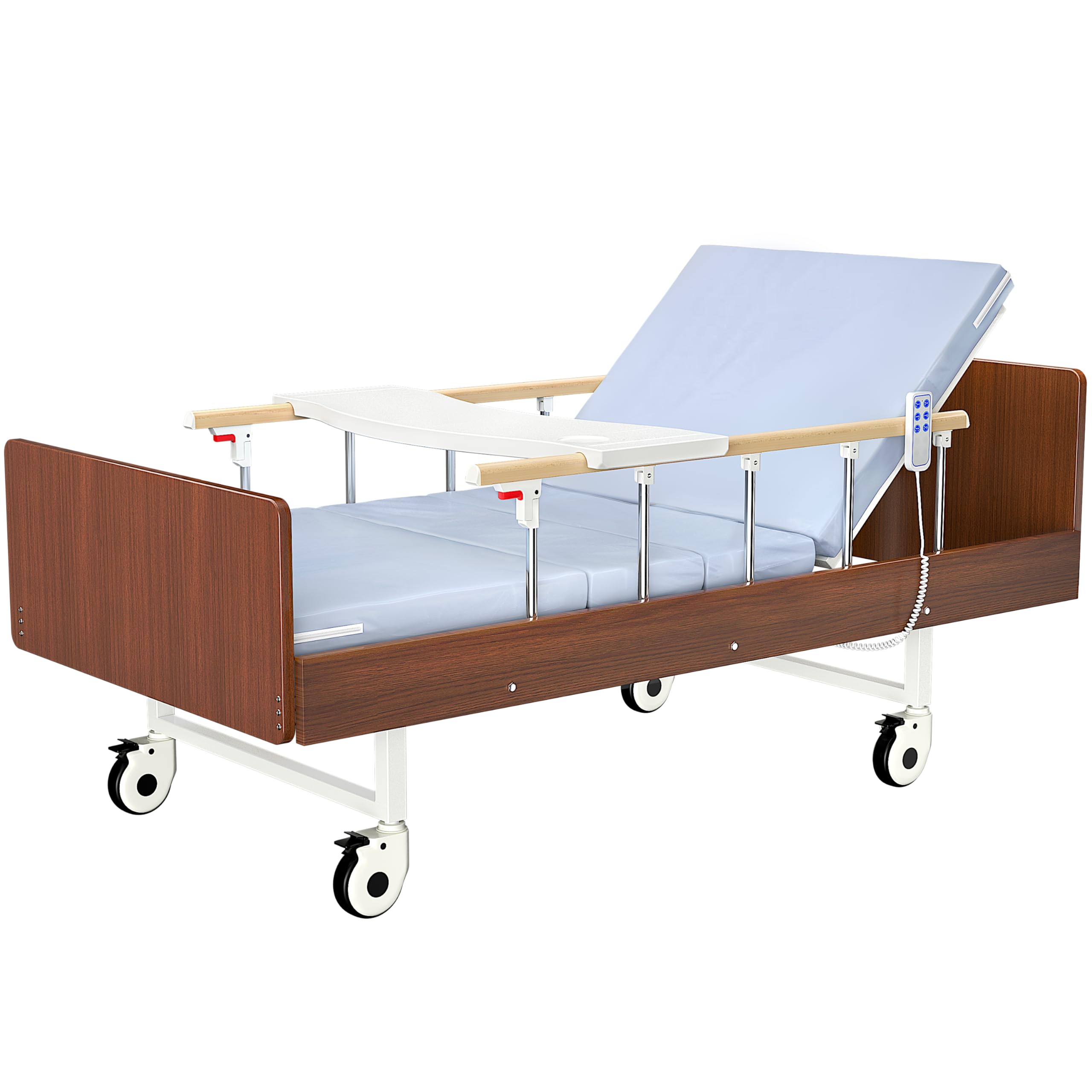 Hospital Bed for Home Use with Premium Mattress and Rails