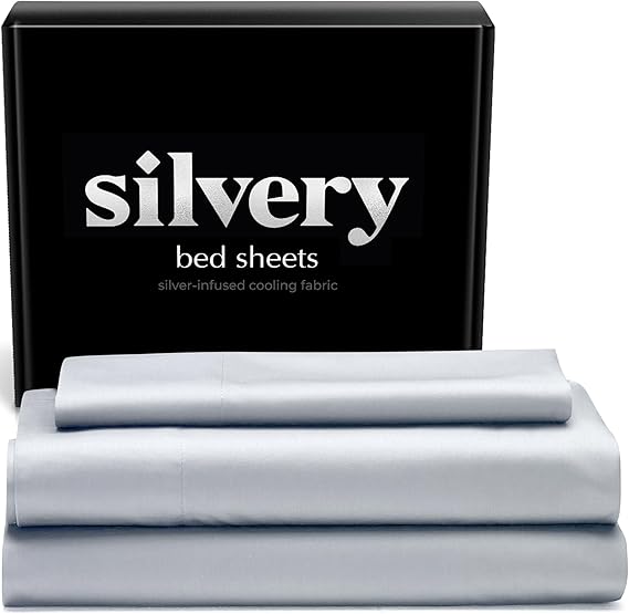 Silvery Silver Infused Bed Sheets Set - Award-Winning