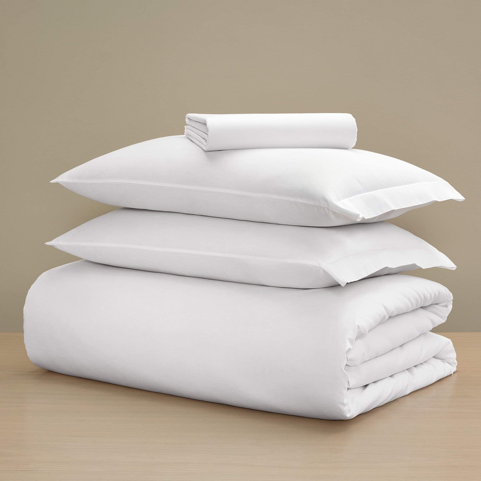 Sateen Standard Bed Bundle (California King) - Luxury All-White Bedding Bundle/Includes