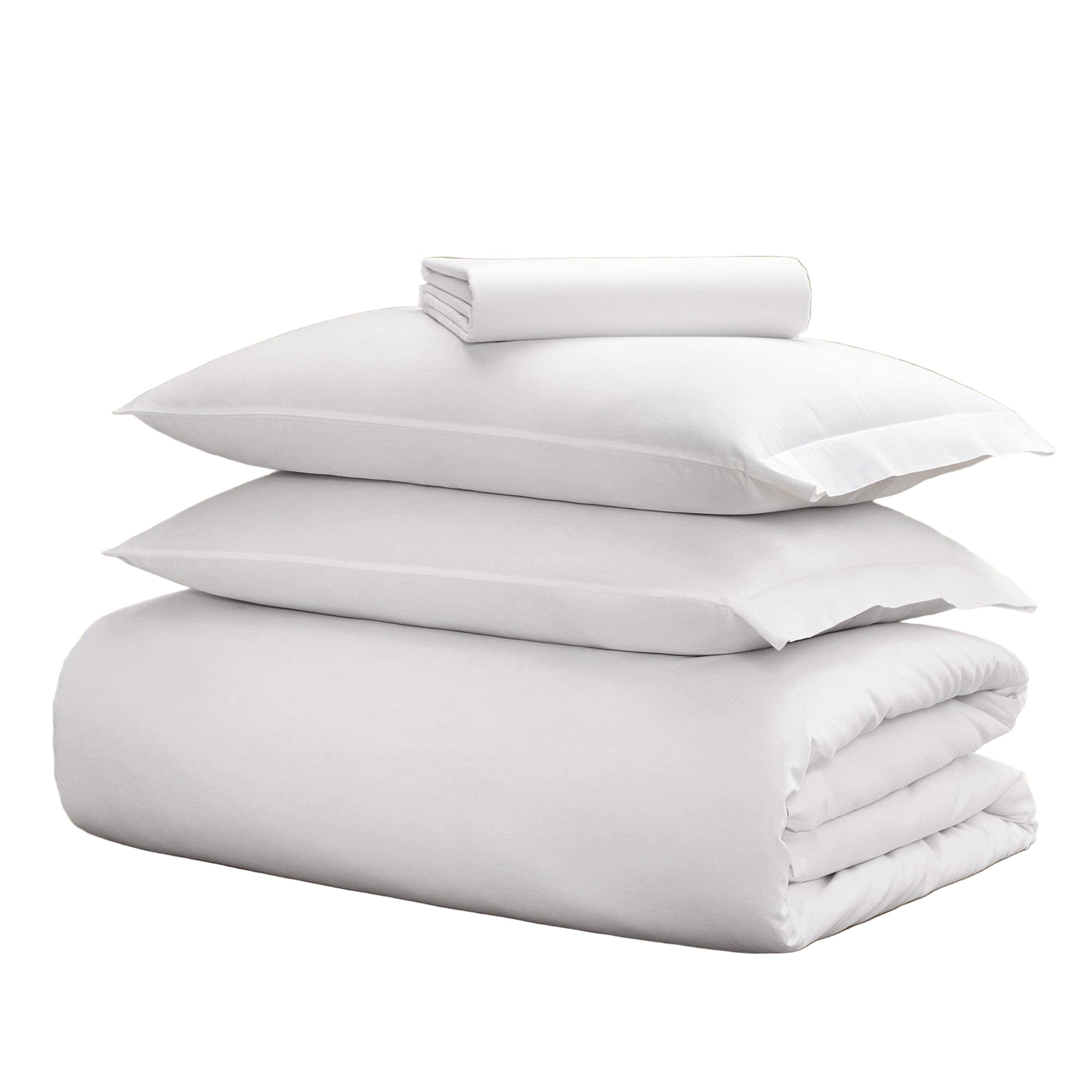 Sateen Standard Bed Bundle (King) - Luxury All-White Bedding Bundle/Includes