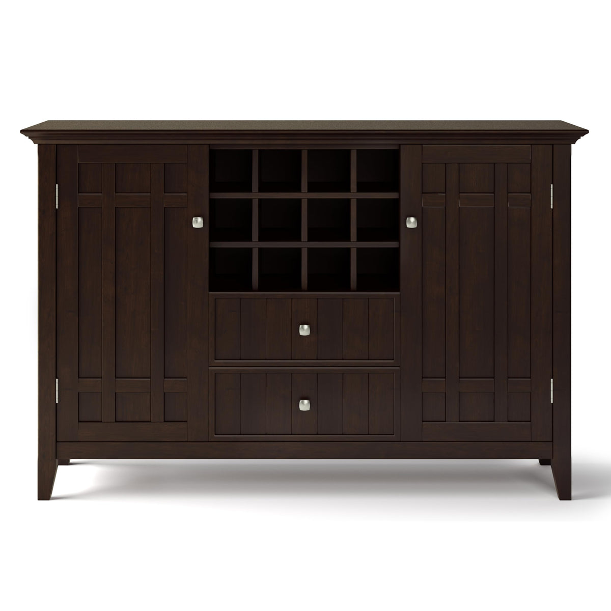 54" Wide Solid Wood 2-Door Sideboard Buffet with Wine Rack
