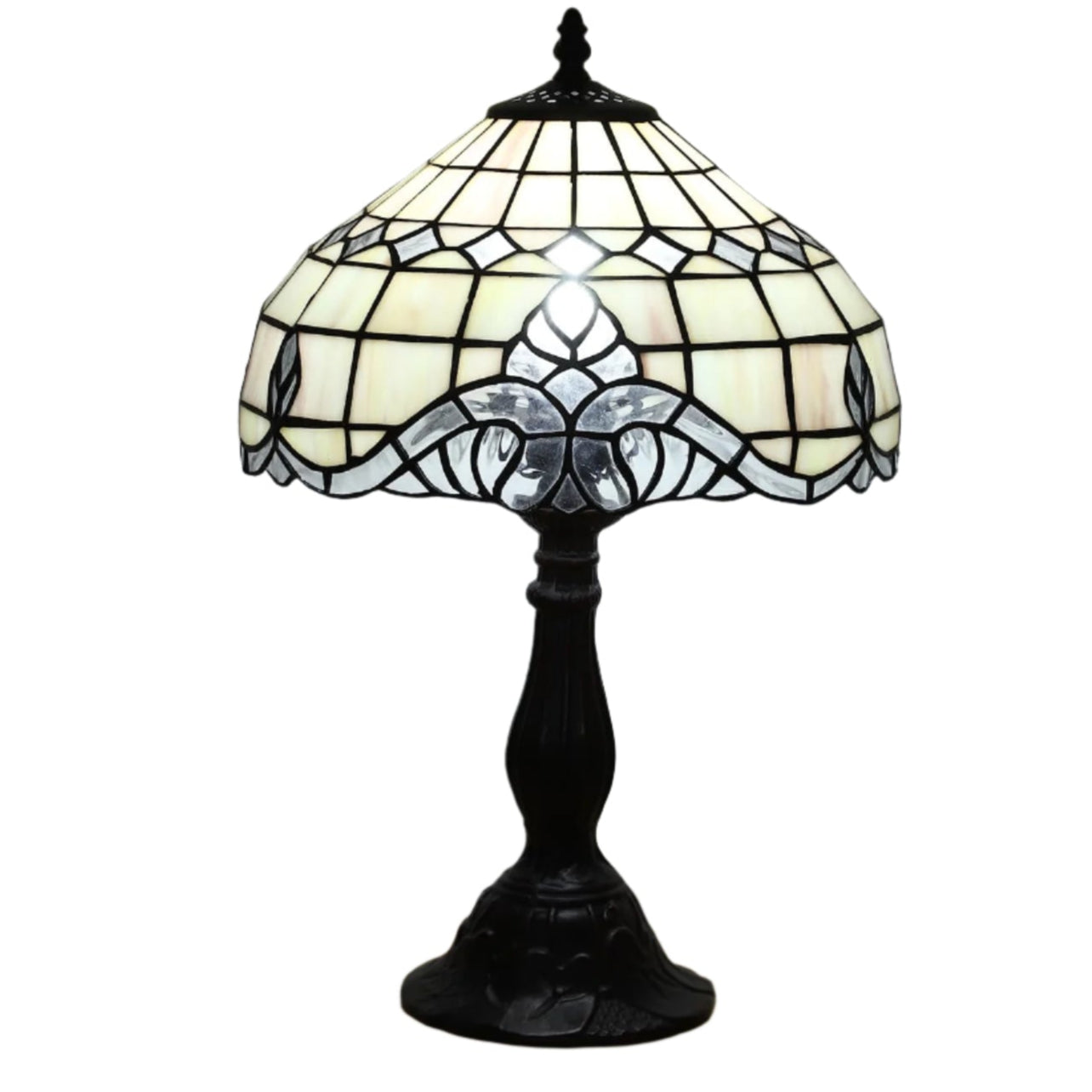 Table Lamp,Pink Baroque Stained Glass Vintage Lamps,Bedside Nightstand Lamps