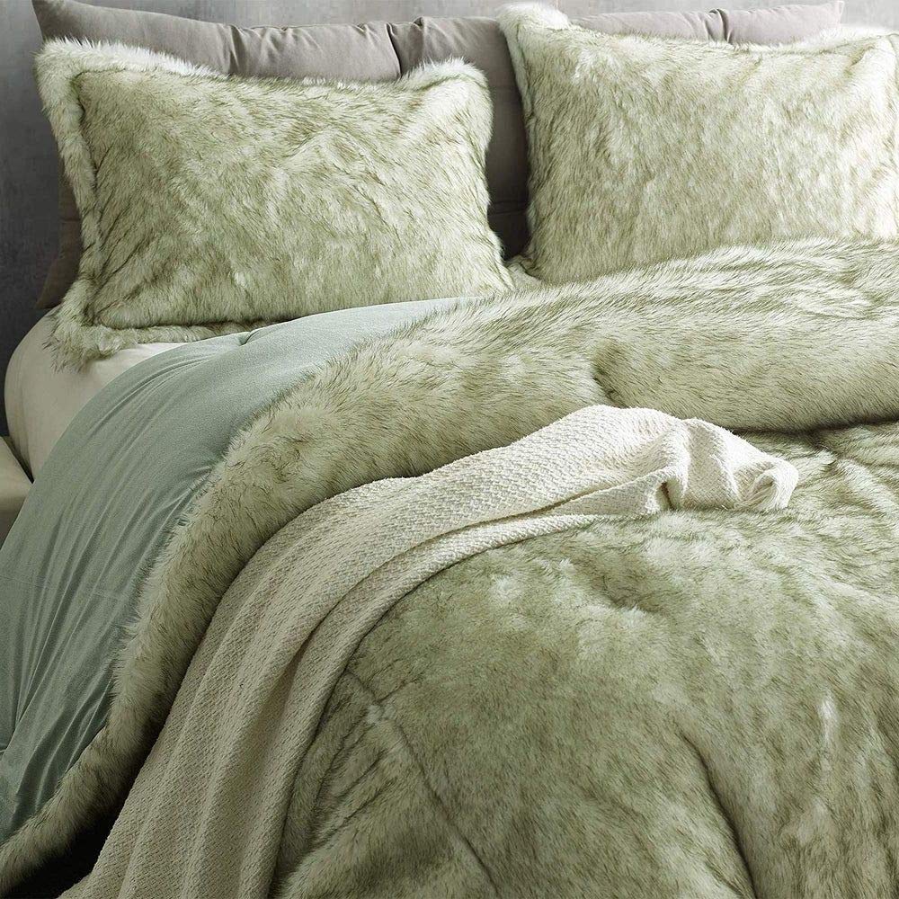3 Piece Oversized Tundra Green Comforter Set King Size