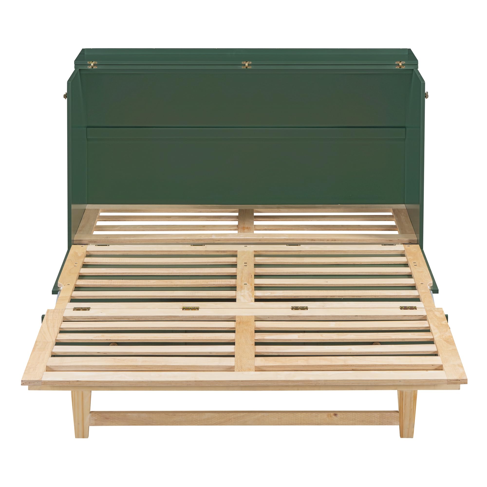 Queen Size Murphy Bed, Murphy Cabinet Bed with Large Drawer, Can Be Foldable