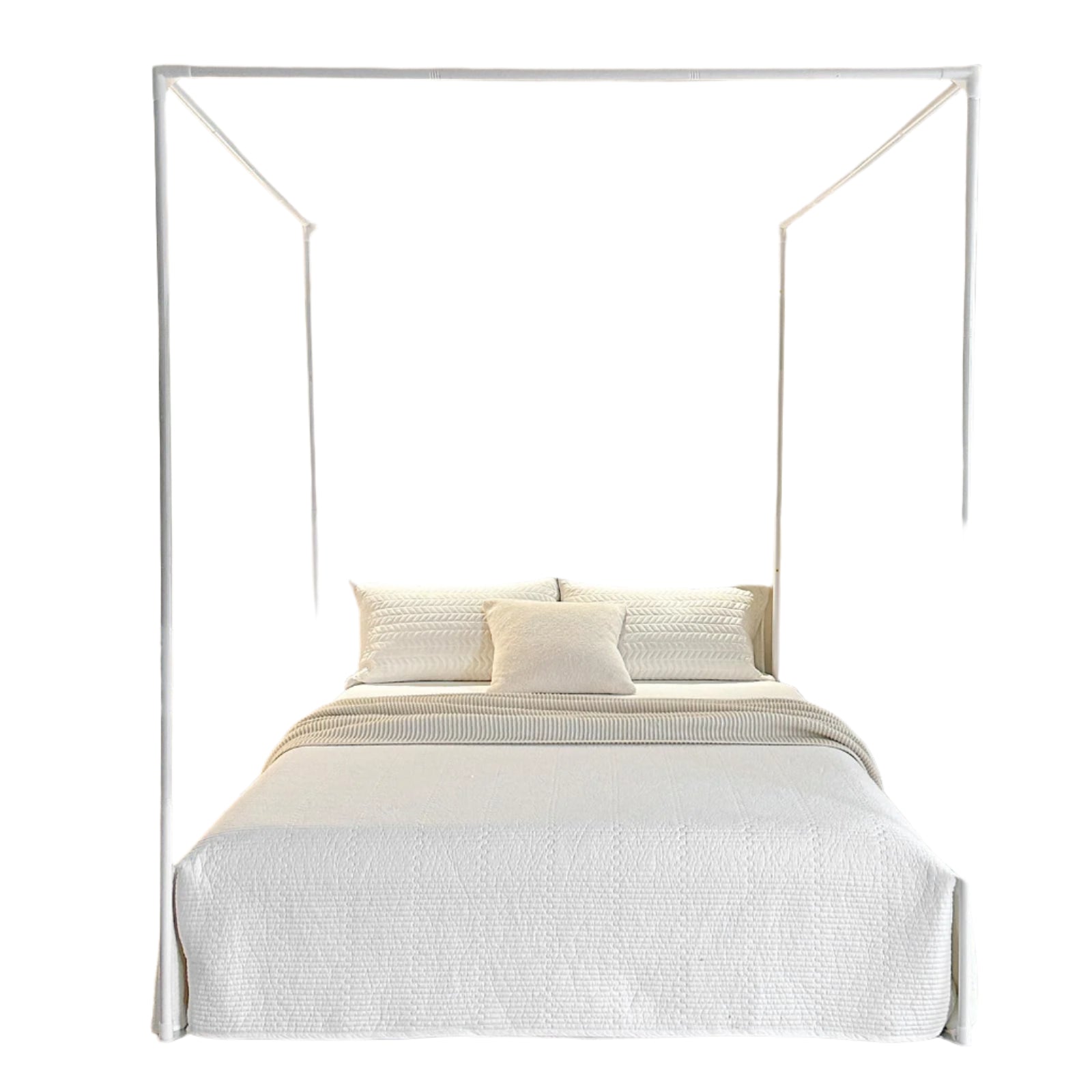 Premium Canopy Bed Frame Posts for Queen Size Beds - Sturdy Metal Poles, Four Corner