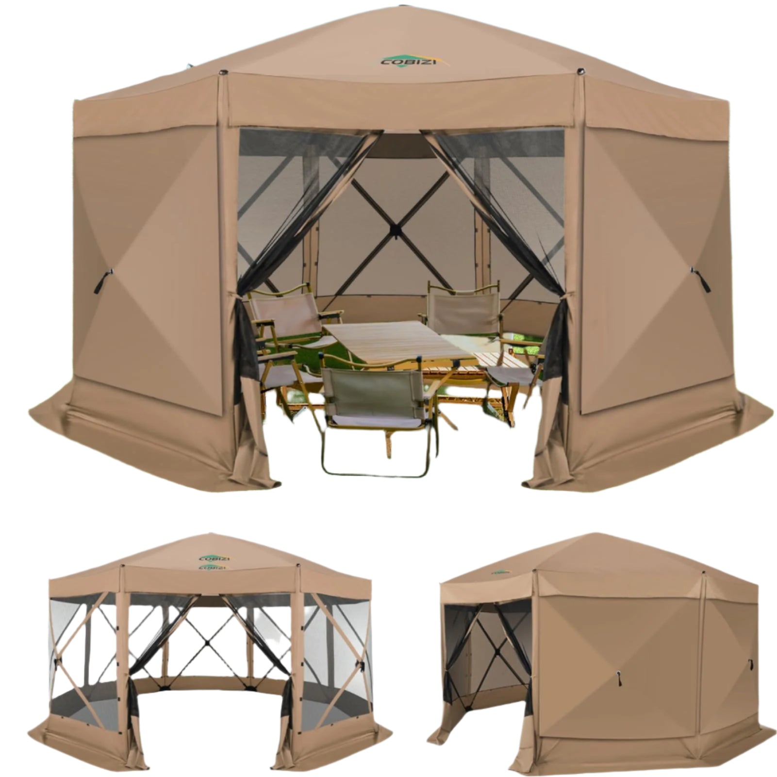 Extra Large Pop-Up Gazebo Canopy Tent with Mosquito Netting, Spacious