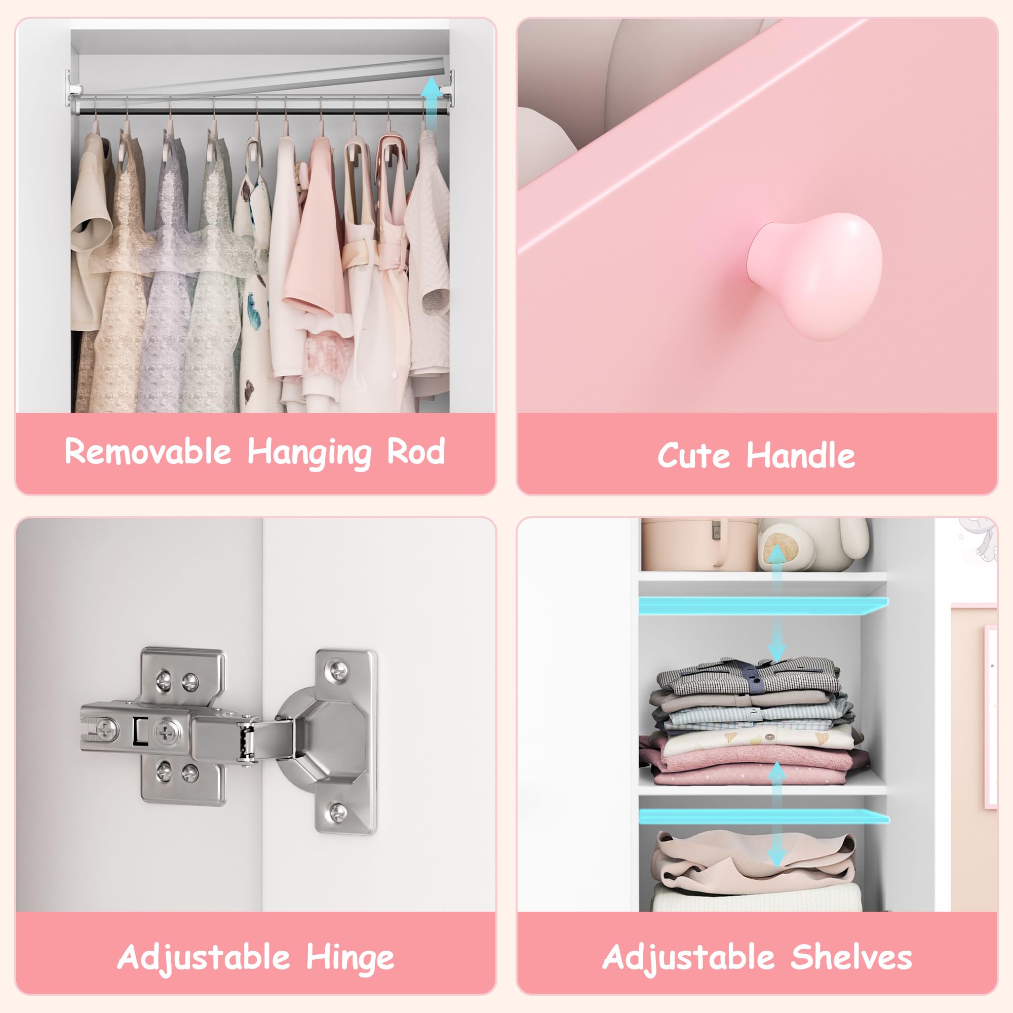 Armoire Wardrobe Closet with Adjustable Storage