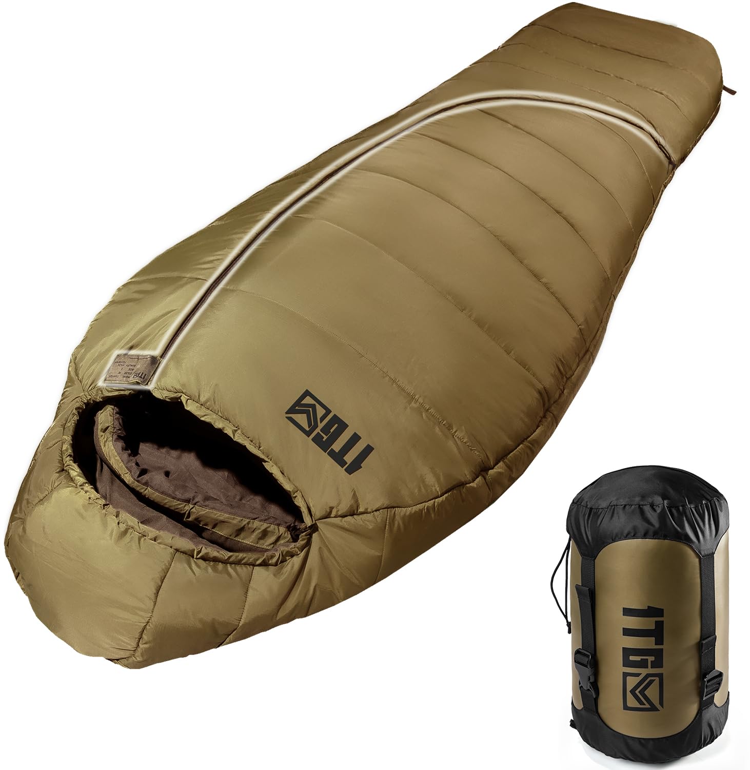 Adults, Warm Weather Camping Mummy Sleeping Bags (25-36℉)
