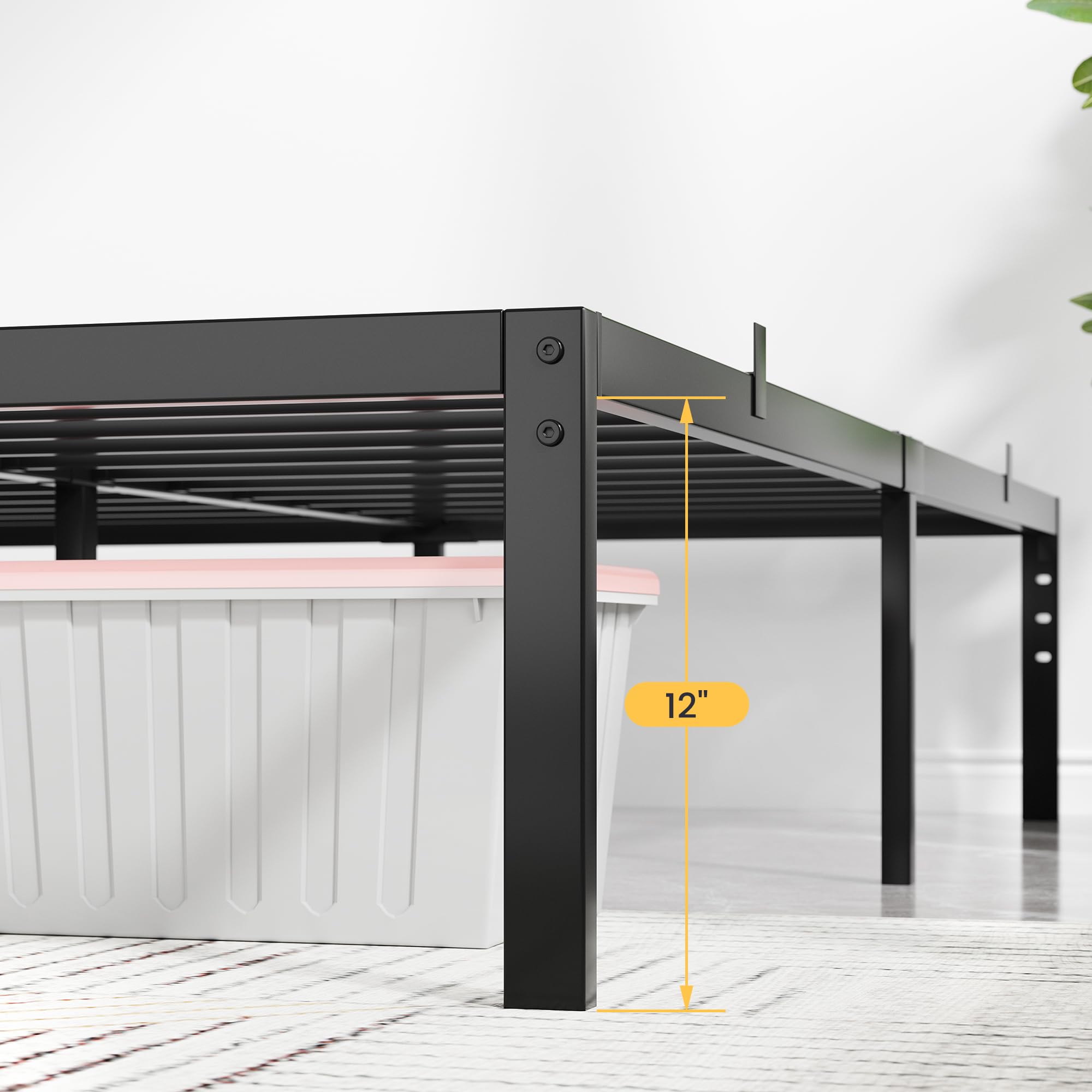 14 Inch Full Bed Frame with Storage,Metal Platform Full Bed Frame