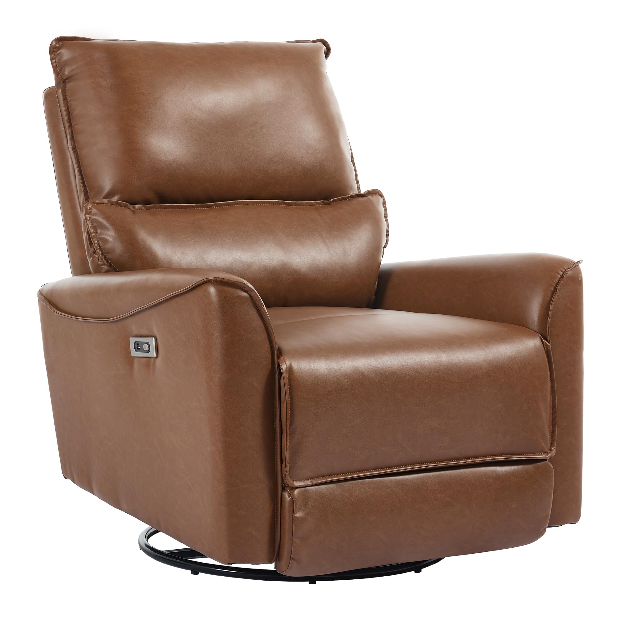 Power Swivel Rocker Recliner Chair for Adults, Leather Glider Rocking Recliner