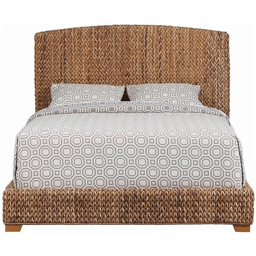 Farmhouse Wood Queen Panel Bed in Amber Brown/Honey
