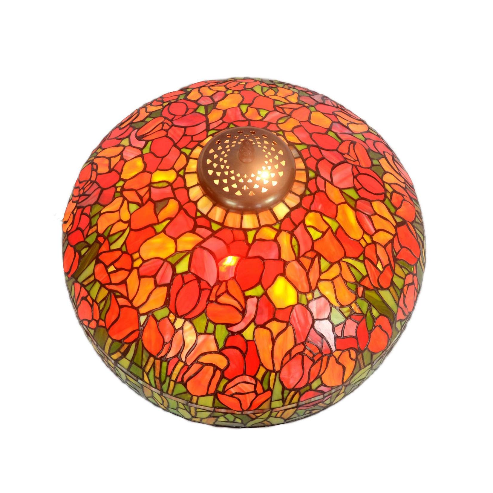 Style Table Lamp Handmade Tulip Stained Glass Table Light Living Room