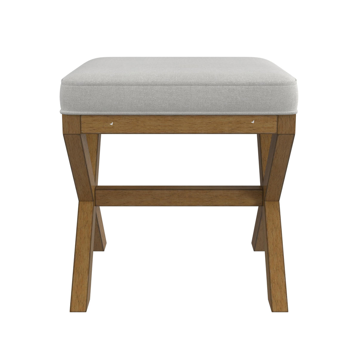 Backless Wood Vanity Stool with X-Base