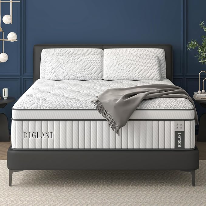 Queen Mattress, 14Inch Euro Top Gel Memory Foam Hybrid Mattress