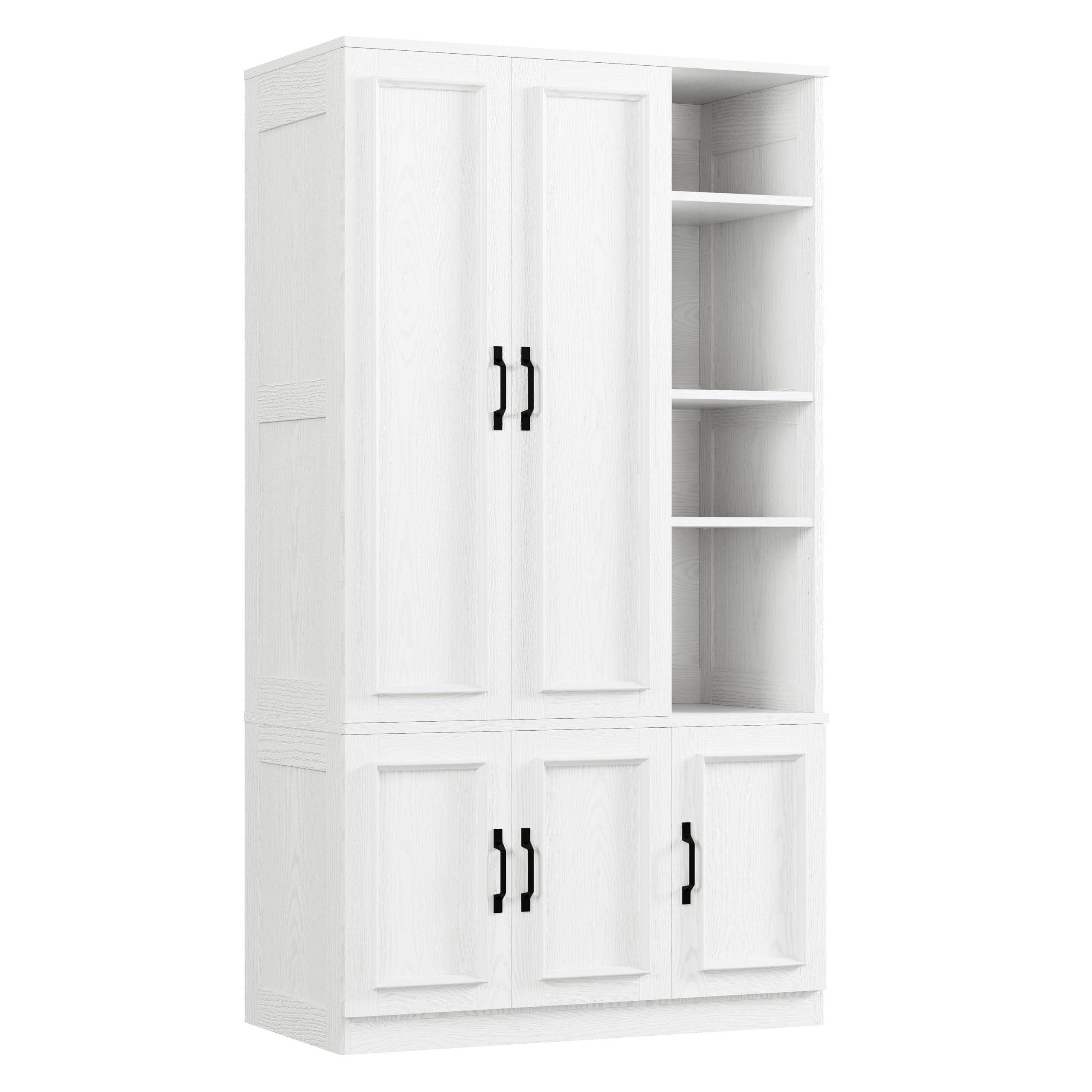 Armoire Wardrobe Closet 70" H, 5 Doors Bedroom Wooden Wardrobe