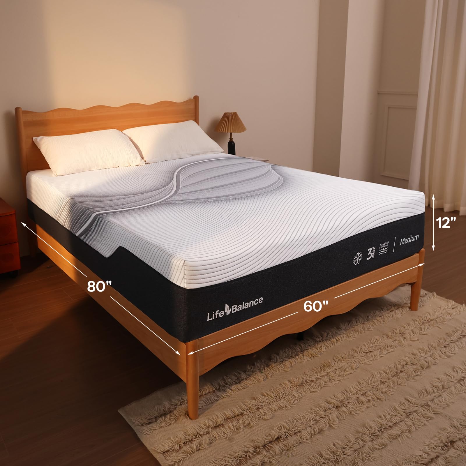 12 Inch Queen Size Mattress, Elite Support Hybrid Mattress Memory