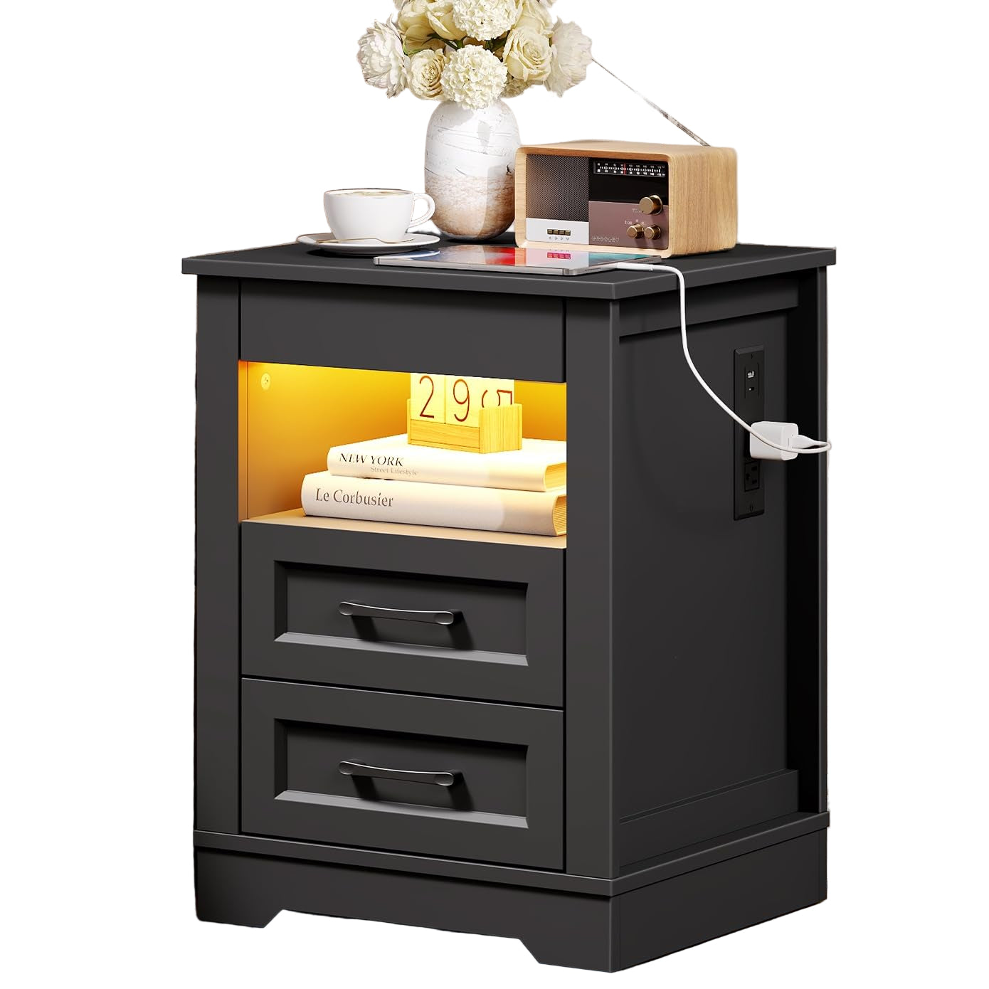 Farmhouse Nightstand with Hidden Gun Drawer