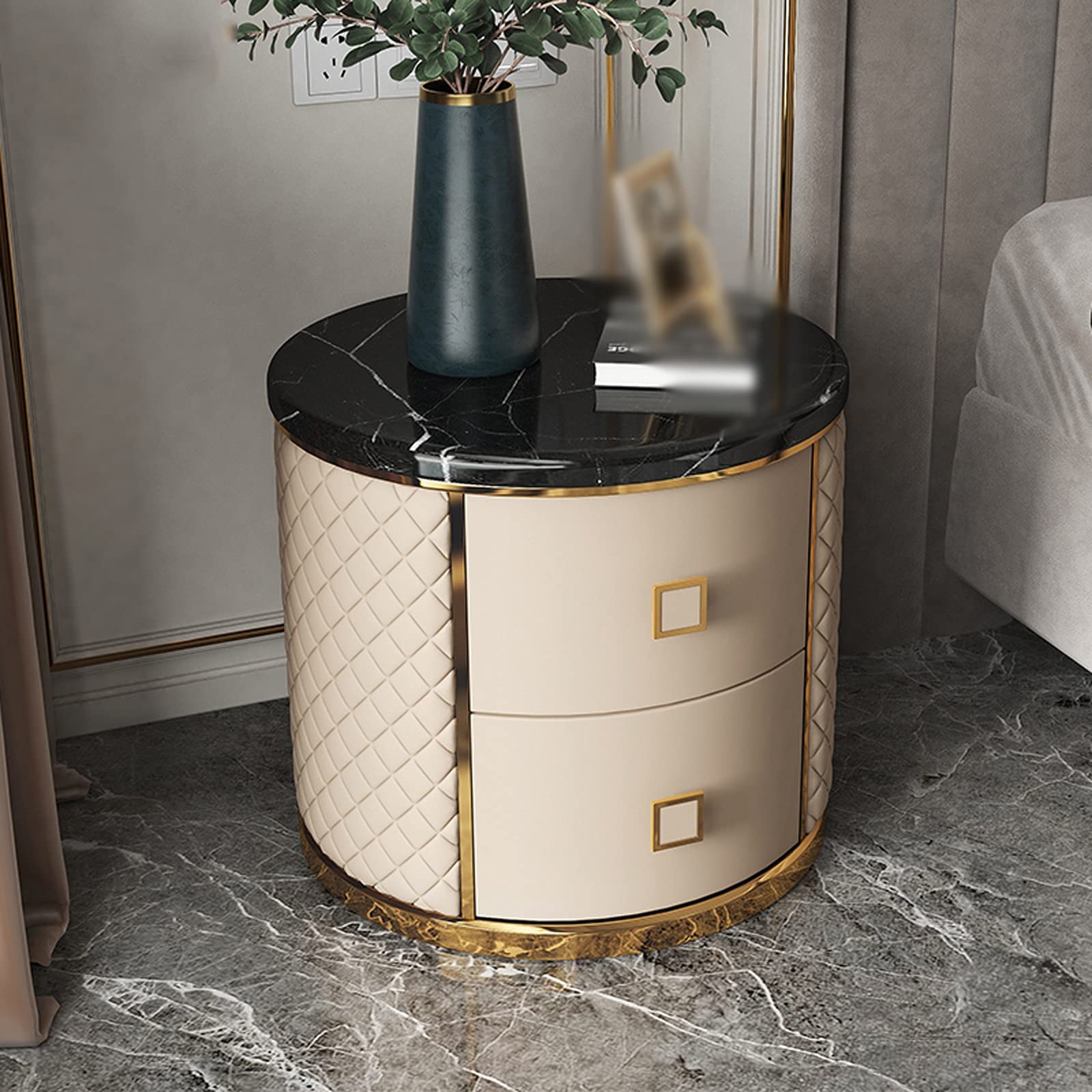 Bedside Table Bedside Table Round Marble Bedside Cabinet Bedroom Furniture Storage