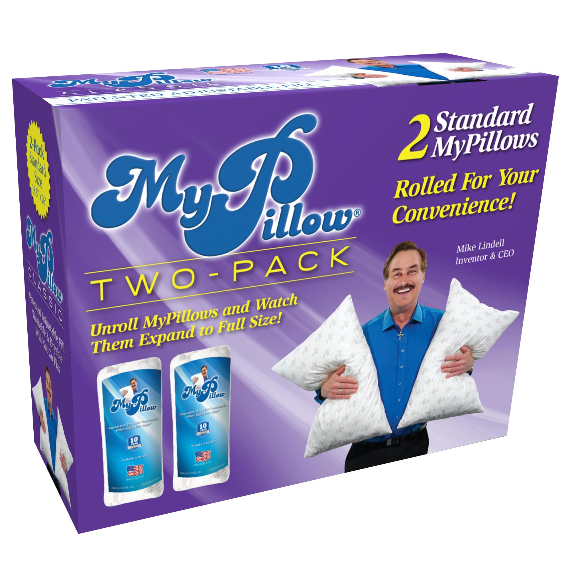 Bedding Bed Pillows for Sleeping Standard Size, Set of 2, Back