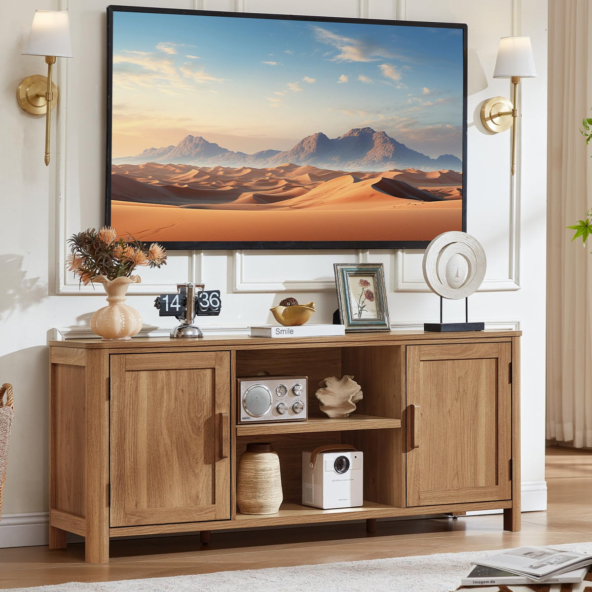 Farmhouse 55" TV Stand with Storage