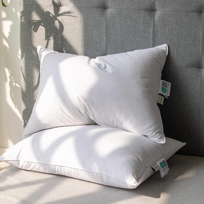 Goose Feathers Down Pillows King Size Set of 2