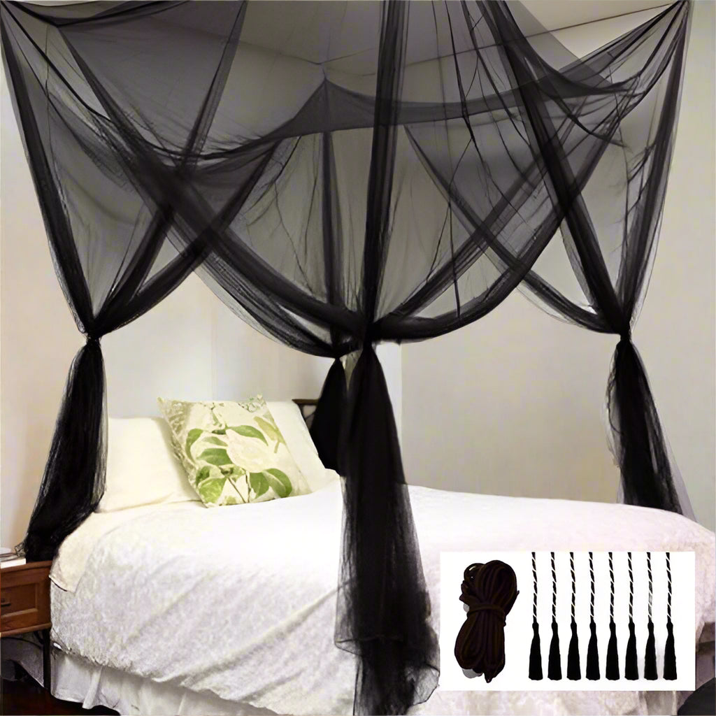 Bed Canopy, Canopy Bed Curtains Bed Drapes for Full Queen King Size Bed Mosquito